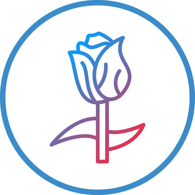 Diseño vectorial Estilo del icono del tulipán