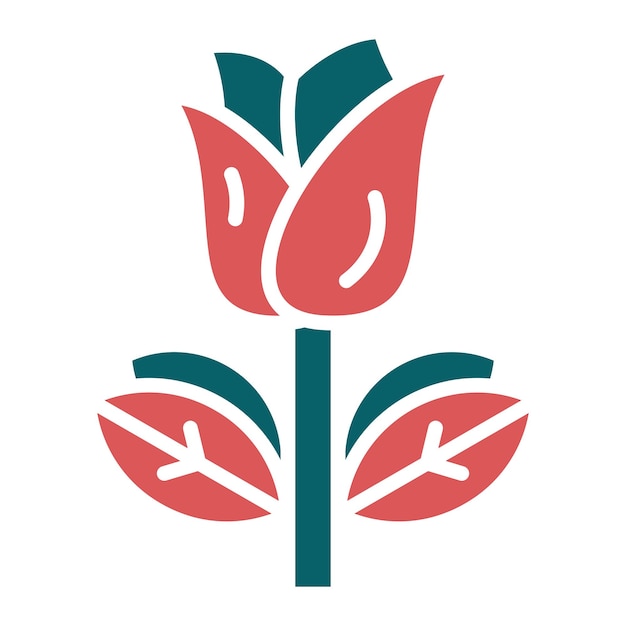 Diseño vectorial estilo del icono del tulipán