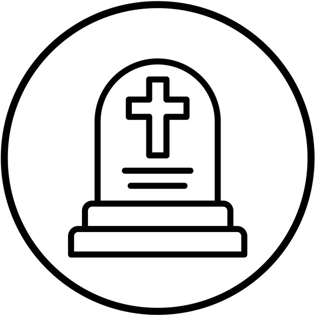 Diseño vectorial Estilo del icono de la tumba