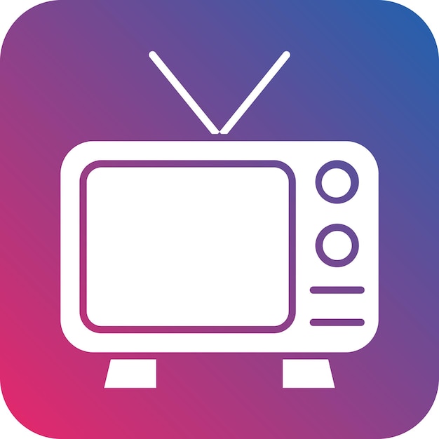 Diseño vectorial del estilo del icono de la TV