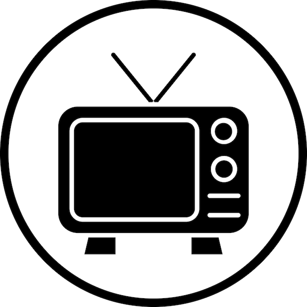 Diseño vectorial del estilo del icono de la TV