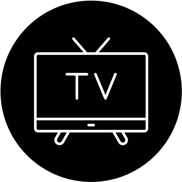 Diseño vectorial del estilo del icono de la TV