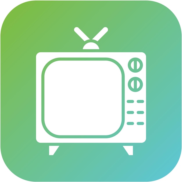 Diseño vectorial del estilo del icono de la TV