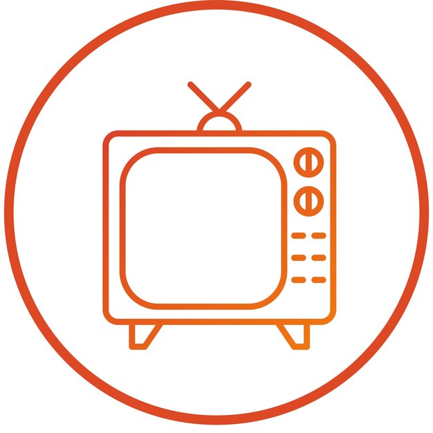 Diseño vectorial del estilo del icono de la TV