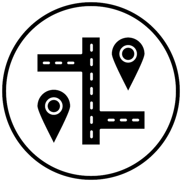 Diseño vectorial Estilo del icono de la ubicación de la calle
