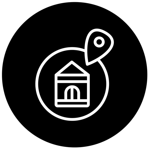 Diseño vectorial Estilo del icono de ubicación de la casa