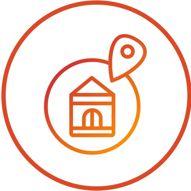 Diseño vectorial Estilo del icono de ubicación de la casa