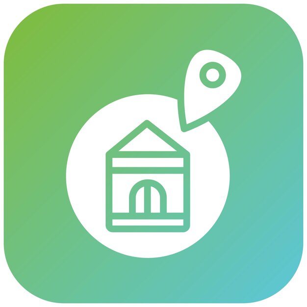 Diseño vectorial Estilo del icono de ubicación de la casa
