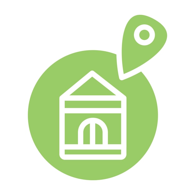 Diseño vectorial Estilo del icono de ubicación de la casa
