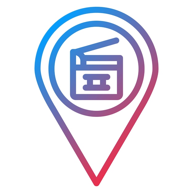 Diseño vectorial Estilo de icono de ubicación de filmación