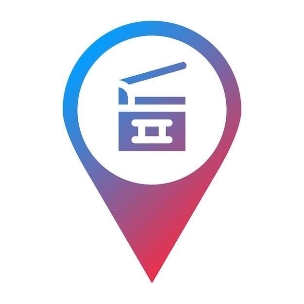 Diseño vectorial Estilo de icono de ubicación de filmación