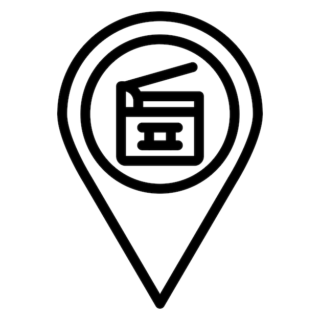 Diseño vectorial Estilo de icono de ubicación de filmación