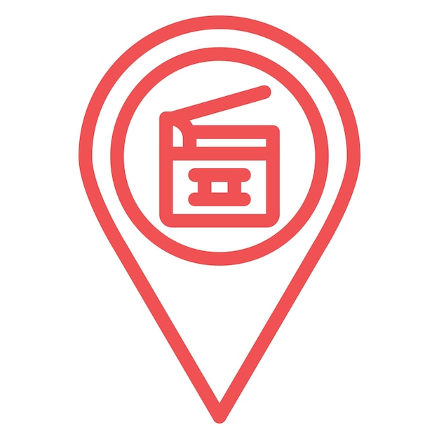 Diseño vectorial Estilo de icono de ubicación de filmación