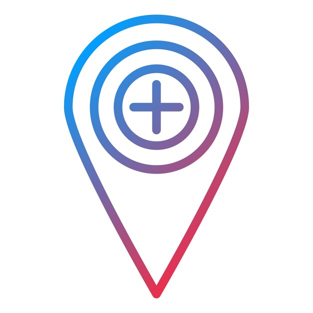 Diseño vectorial Estilo del icono de la ubicación del hospital
