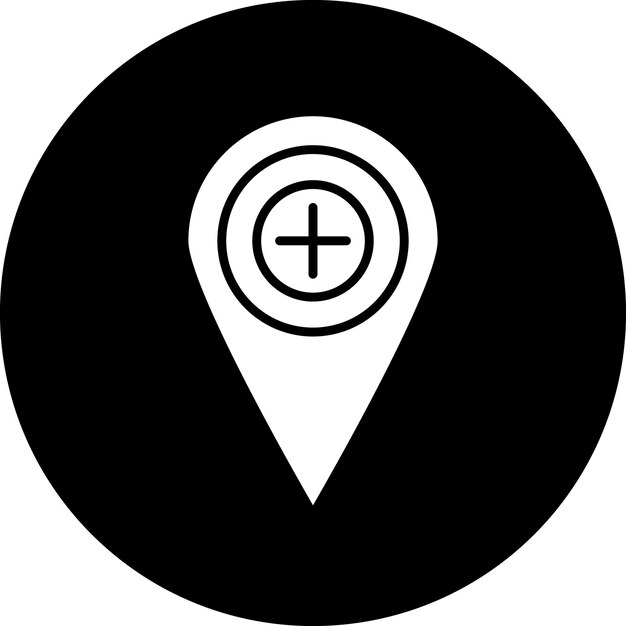 Diseño vectorial Estilo del icono de la ubicación del hospital