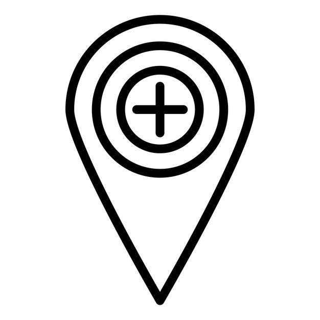 Diseño vectorial Estilo del icono de la ubicación del hospital
