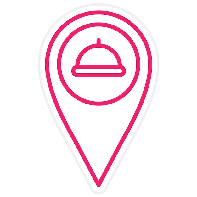 Diseño vectorial Estilo del icono de la ubicación del restaurante