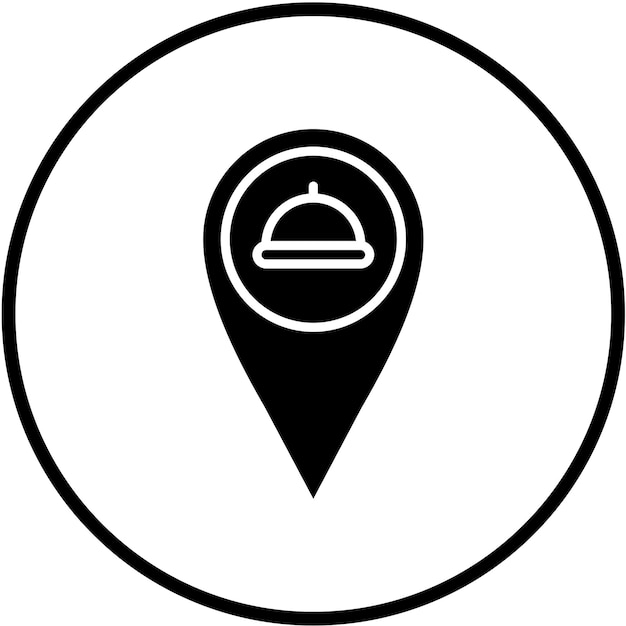 Diseño vectorial Estilo del icono de la ubicación del restaurante