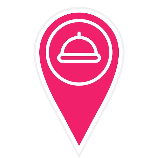 Diseño vectorial Estilo del icono de la ubicación del restaurante