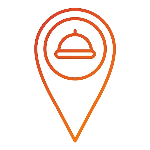 Diseño vectorial Estilo del icono de la ubicación del restaurante