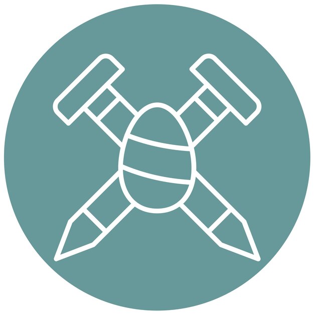 Diseño vectorial Estilo del icono de la uña de Pascua