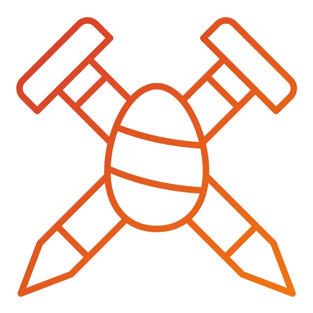 Diseño vectorial Estilo del icono de la uña de Pascua