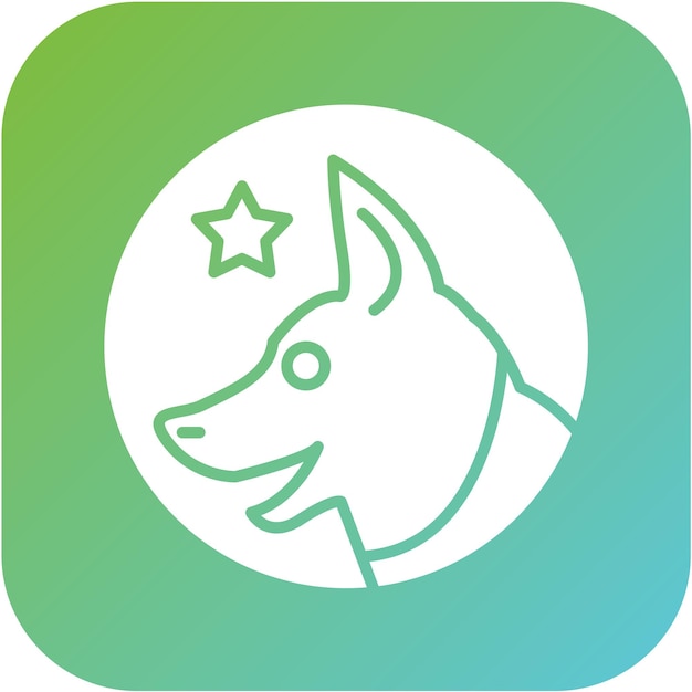 Diseño vectorial Estilo del icono de la unidad canina