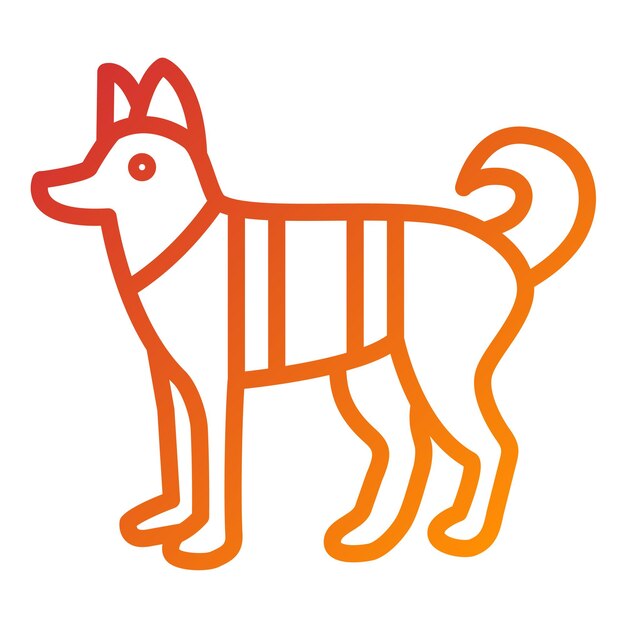 Diseño vectorial Estilo del icono de la unidad canina