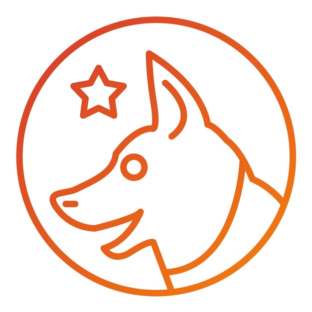 Diseño vectorial Estilo del icono de la unidad canina