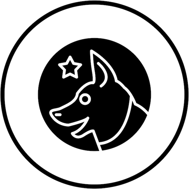 Diseño vectorial Estilo del icono de la unidad canina