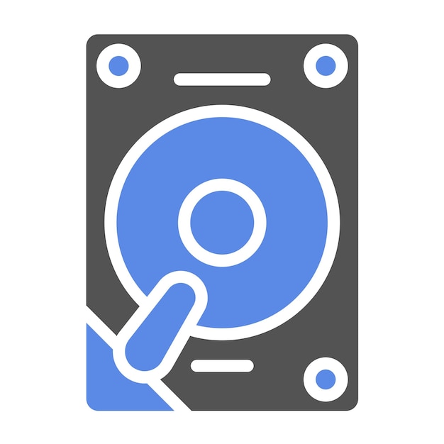 Diseño vectorial del estilo del icono de la unidad de disco duro