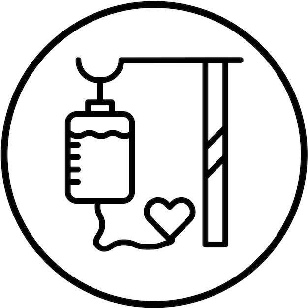 Diseño vectorial del estilo del icono de la unidad de donación de sangre