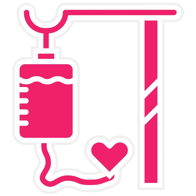 Diseño vectorial del estilo del icono de la unidad de donación de sangre