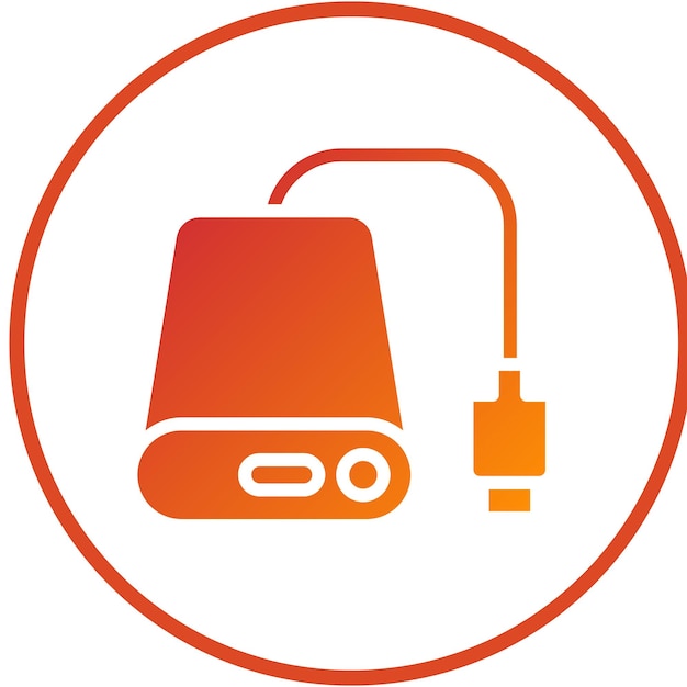 Diseño vectorial Estilo del icono de la unidad externa