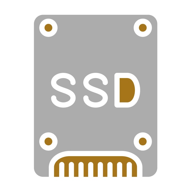 Diseño vectorial del estilo del icono de la unidad SSD