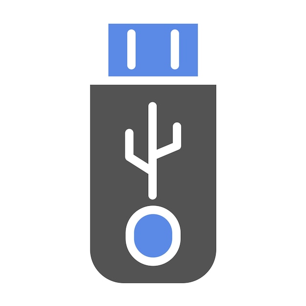 Diseño vectorial del estilo del icono de la unidad USB