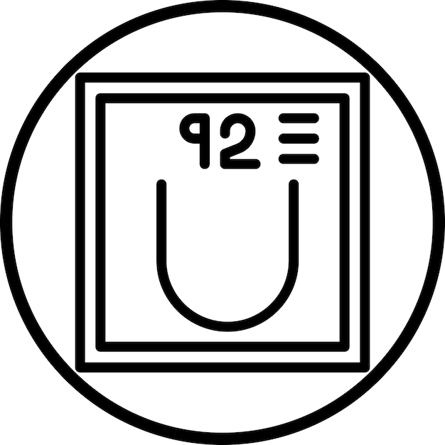 Diseño vectorial Estilo del icono de uranio