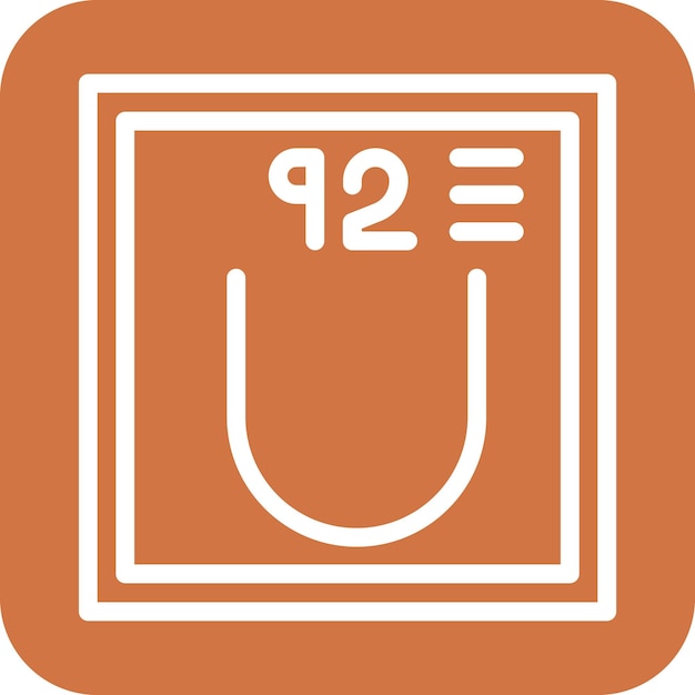 Diseño vectorial Estilo del icono de uranio