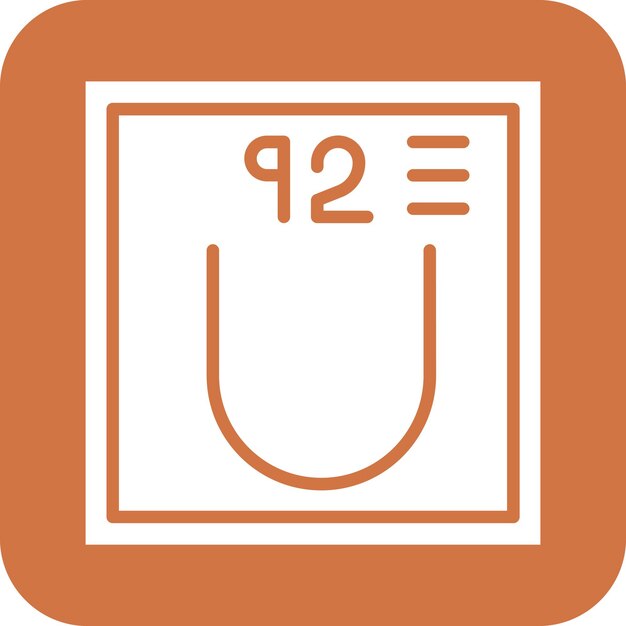 Diseño vectorial Estilo del icono de uranio