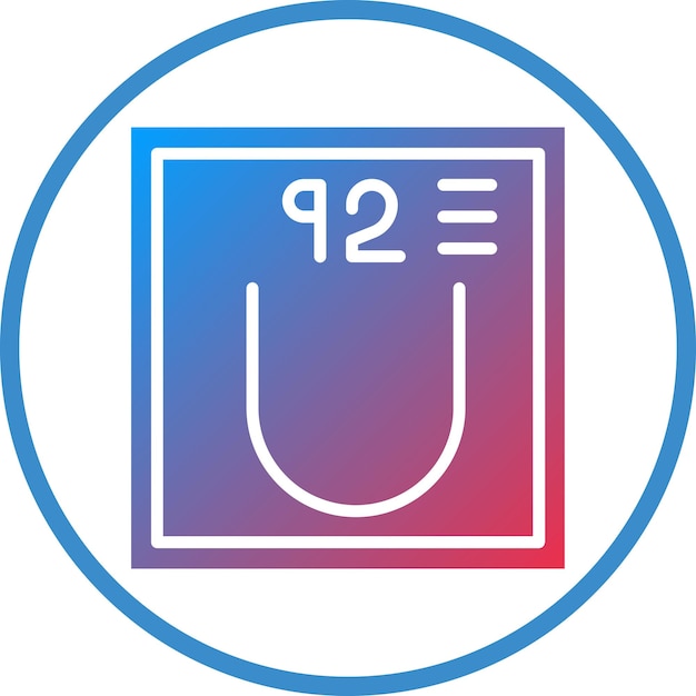 Diseño vectorial Estilo del icono de uranio