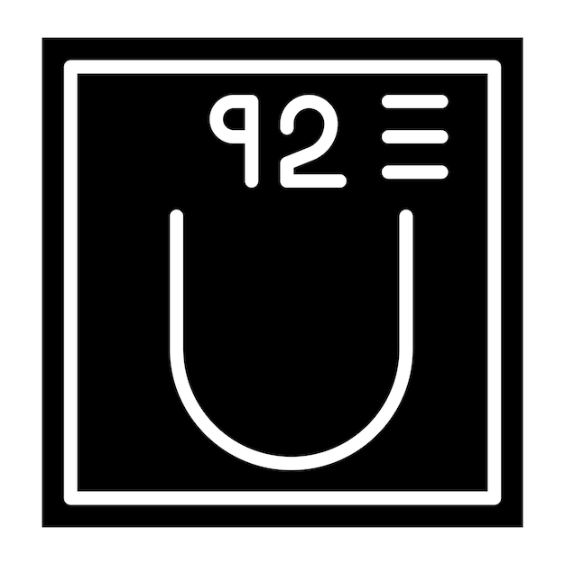 Diseño vectorial Estilo del icono de uranio