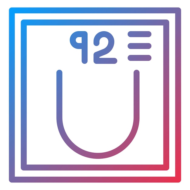 Diseño vectorial Estilo del icono de uranio