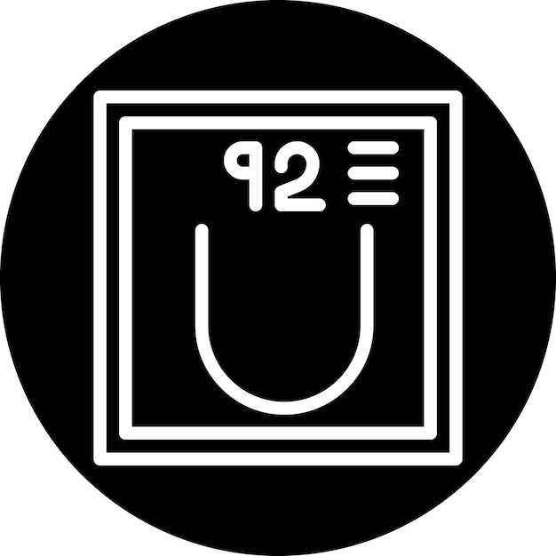 Diseño vectorial Estilo del icono de uranio
