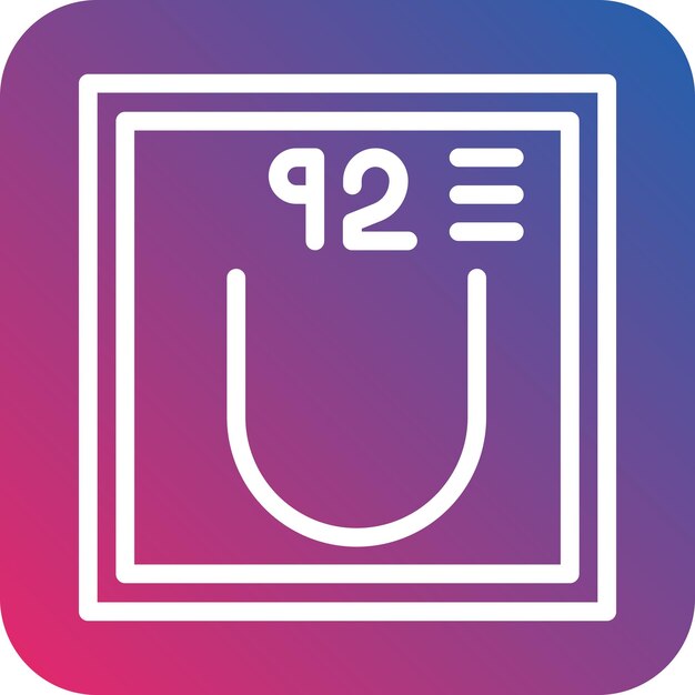 Diseño vectorial Estilo del icono de uranio