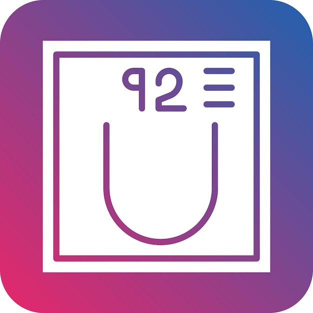 Diseño vectorial Estilo del icono de uranio