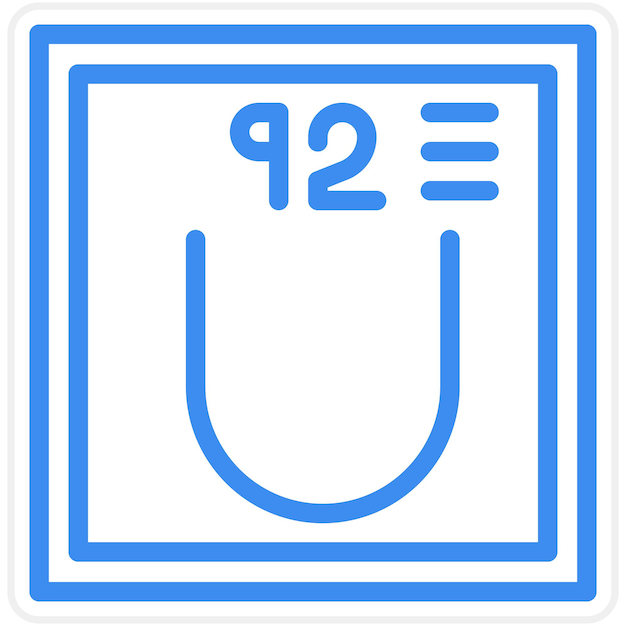 Diseño vectorial Estilo del icono de uranio