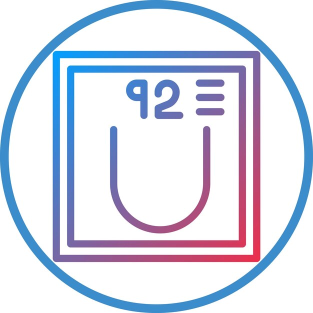 Diseño vectorial Estilo del icono de uranio
