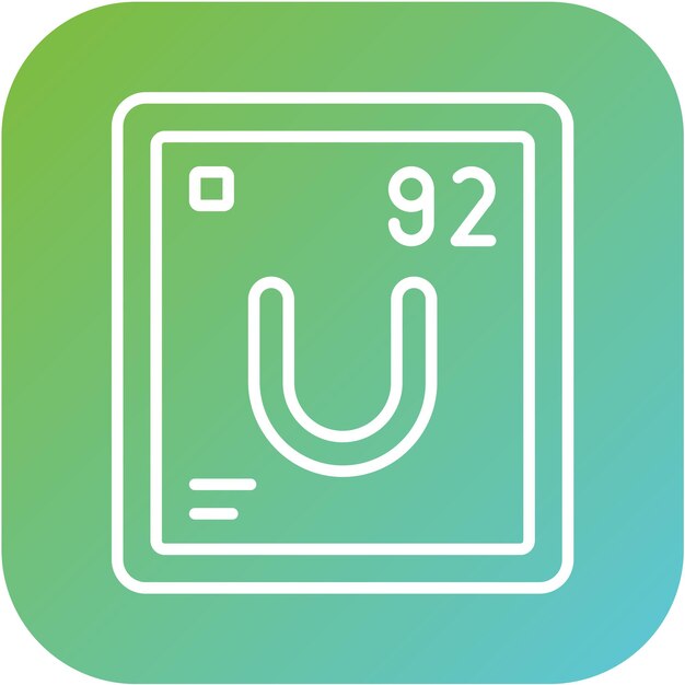 Diseño vectorial Estilo del icono de uranio