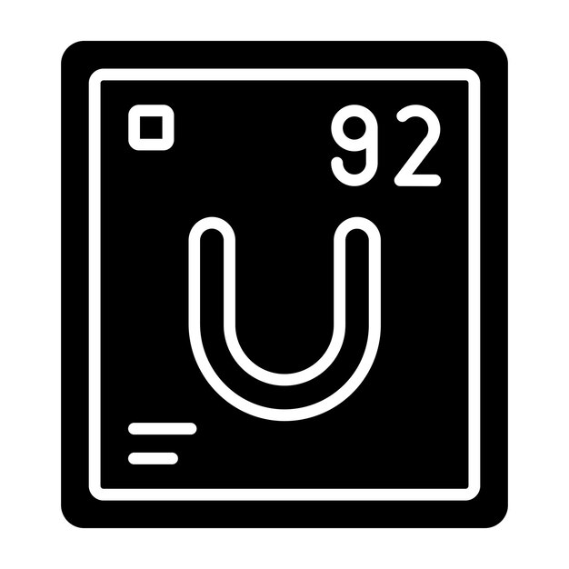 Diseño vectorial Estilo del icono de uranio