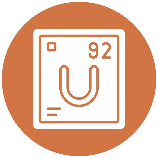 Diseño vectorial Estilo del icono de uranio